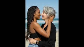 Beautiful Older and Young Ladies in Love #lesbian #kiss #lgbtq