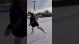 Kamila skating on the outdoor rink