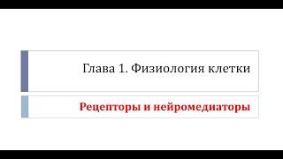 Физиология. Глава 1. Клетка. Урок 4. Рецепторы и нейромедиаторы