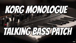 Korg Monologue - Talking Bass Patch Tutorial