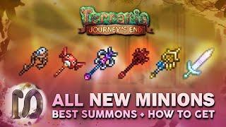 All New Minions/ Summons/ Summoner Staffs - Terraria 1.4 Journey's End - How to get summon weapons