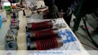 Production of insulators with APG mold of four cavities