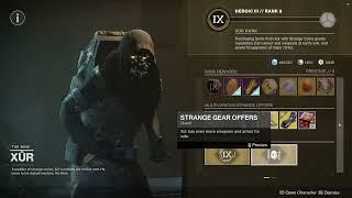 Xur 9th Aug 2024 - 13th Aug 2024