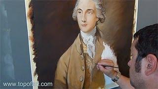 Art Reproduction (Gainsborough - Portrait of Edward Swinburne) Hand-Painted Step by Step