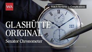 GLASHÜTTE ORIGINAL Senator Chronometer. White Gold Case. Cool Silver Brilliance and Dark Blue.