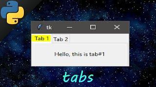 Python tkinter how to add window tabs 