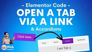 Open Tab with a Link or Button - Accordion - Elementor Tutorial - Free Code