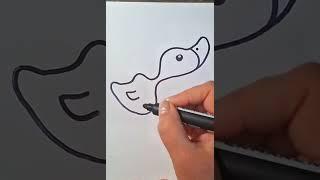Быстрый рисунок: смешной утёнок #youtubeshorts #drawing