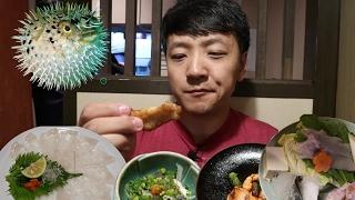 Eating EXTREMELY Poisonous Fugu(Puffer Fish) in Osaka Japan