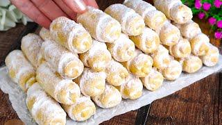 Nut rolls in 10 minutes! A simple and delicious cookie recipe! Baking for tea!