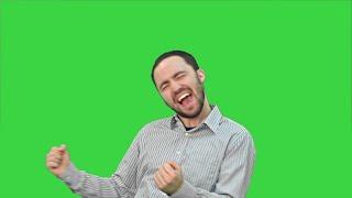 Man dancing and singing on Green screen - Man dancing and singing