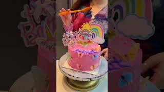 A beautiful cake  for a beautiful princess  #unicorn #food #mixfruitcake #trendingshorts