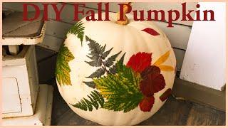 DIY Botanical Pumpkin/ Fall Leaves Decoupage