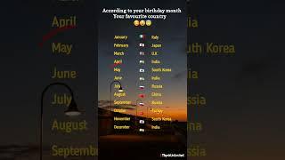  According to your birthday month Your favourite country