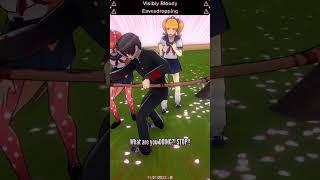 Taro Yamada [Senpai] eliminates Osana & Raibaru with a scythe #shorts #yanderesimulator