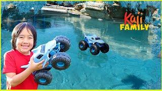 Monster Truck Car on Ice vs Water!!!