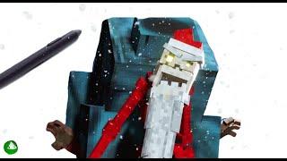 Beating Christmas Dweller with USB Pen in Minecraft