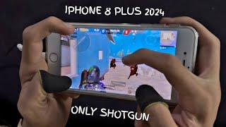 ONLY SHOTGUN  IPHONE 8 PLUS PUBG  BEST 4-FINGERS CLAW + GYRO HANDCAM | PUBG MOBILE