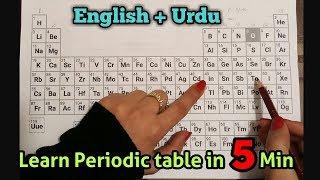 Learn Periodic Table in 5 minutes || English and Urdu both languages