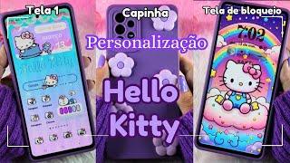 HOW TO MAKE YOUR CELL PHONE PRETTIER WITH HELLO KITTY | Kawaii Lilac Customization | Android