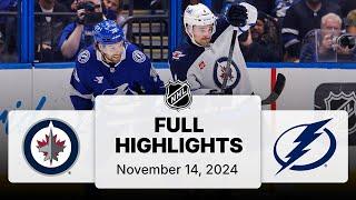 NHL Highlights | Jets vs. Lightning - November 14, 2024