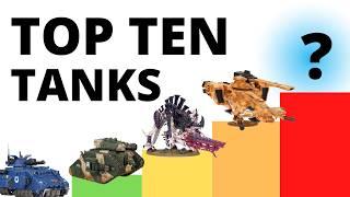 Top Ten Strongest TANKS in Warhammer 40K 10th Edition? Best Armoured Units!