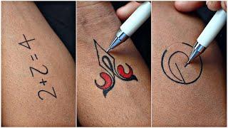 2*2=4 convert into tattoo #best tattoos trick || bottle cap trick tattoo of R letter 