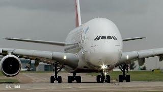 9 Very Close Takeoffs & Landings: A380, 777, 787, A330, 757, 767, A319 Manchester Airport