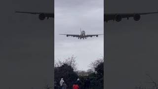 Airbus A380 Crosswind Landing at Heathrow ️ #airbus #aviation planespotting