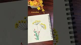 Day 8/10 Brush pen flower#brushpen#fastdrawing#easy#dandelions#yellow#flowers #trending#dailyshorts