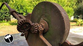 Antique and Rusty Grindstone Restoration