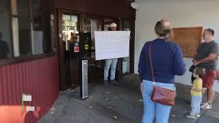 Staff "walks" before Downtown Barbecue opening in Santa Rosa