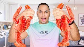COOKING GARLIC BUTTER LOBSTER FOR THE FIRST TIME | QUITE PERRY