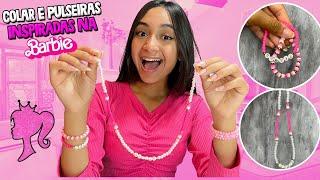 FAZENDO KIT DE COLAR E PULSEIRAS DA BARBIE | O MUNDO DE LARISSA