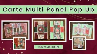 TUTO SCRAP Carte Multi Panel Pop Up 100% Action thème Noël 