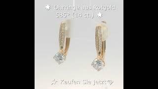 Ohrringe aus Rotgold 585° (14 ct.) #Rotgold #Ohrringe #Zirkonia #Luxus #Eleganz