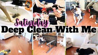 NEW!!! SATURDAY DEEP CLEAN WITH ME! || DEEP CLEANING MY HOUSE | CLEANING VIDEO FOR MOTIVATION