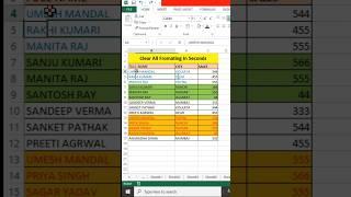 How To Clear All Formatting In Second #shorts #excel #exceltips #exceltutorial #msexcel #exceltrick