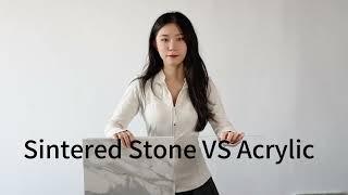 A video that shows the difference between sintered stone and acrylic