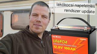 Lakókocsi Napelemes Rendszer Update  Sanfou 12,8V 100Ah