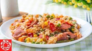 20 Minutes and Dinner Ready! Rice with frozen vegetables