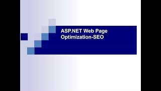 ASP.NET Web Page Optimization- SEO (Video 14)