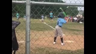 T-BALL HOME RUN... TBALL LEAGUE (he's 5!!!!) not off a Tee... he didn't need it.