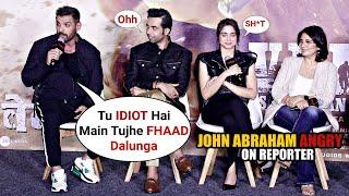 John Abraham Gets ANGRY & INSULTS Media Reporter During Vedaa Movie Trailer Launch!