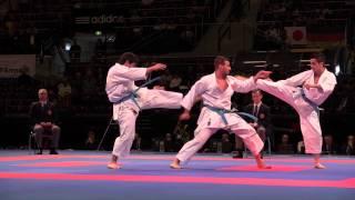 TURKEY Male Team Kata - Bunkai Kata Unsu - Bronze medal fight. 2014 World Karate Championships.