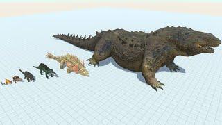 Komodo Dragon Evolution vs Carnivore & Herbivore Dinosaurs Skeleton Godzilla Indoraptor Mosasaurus