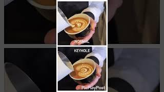 KEYHOLE VS NORMAL LATTE ART #coffee #barista #latte