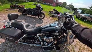 Test riding a Harley Road King
