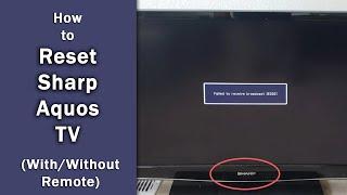 [Sharp Aquos TV] How to (Factory) Reset