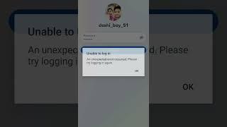 Instagram Login Problem An Expected Error #instagram #error #shorts